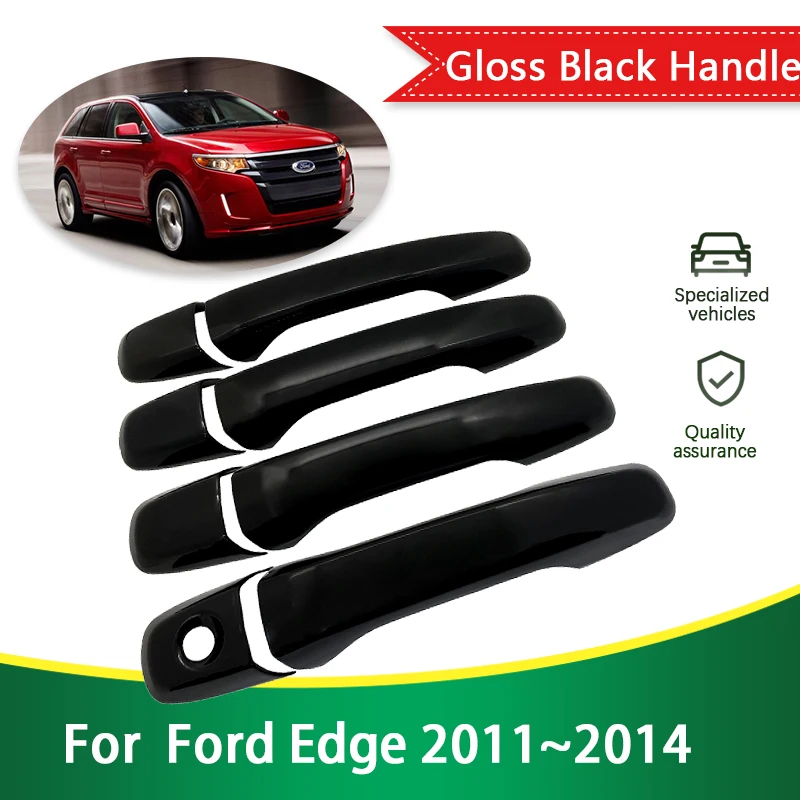 

Блестящий черный чехол на дверную ручку для Ford Edge 2011 2012 2013 2014 2018 креативная наклейка отделка автомобильные аксессуары гаджет 2019 2020 2021