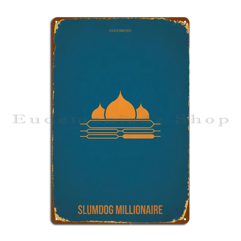 Металлический плакат 041 Slumdog Millionaire, металлические таблички, кинотеатры, классический дизайн, металлический плакат