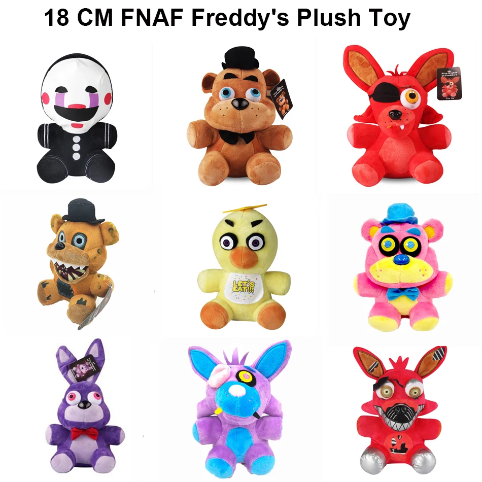 

18cm FNAF Plush Toy Doll Golden 5 Night Freddy Foxy Bonnie Chica FNAF Stuffed Animals Doll Christmas Birthday Gift For Children