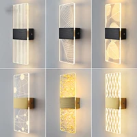creative minimalist led fashionable wall lamp bedroom bedside stairs corridor simple light 110v 220v design lighting decorative