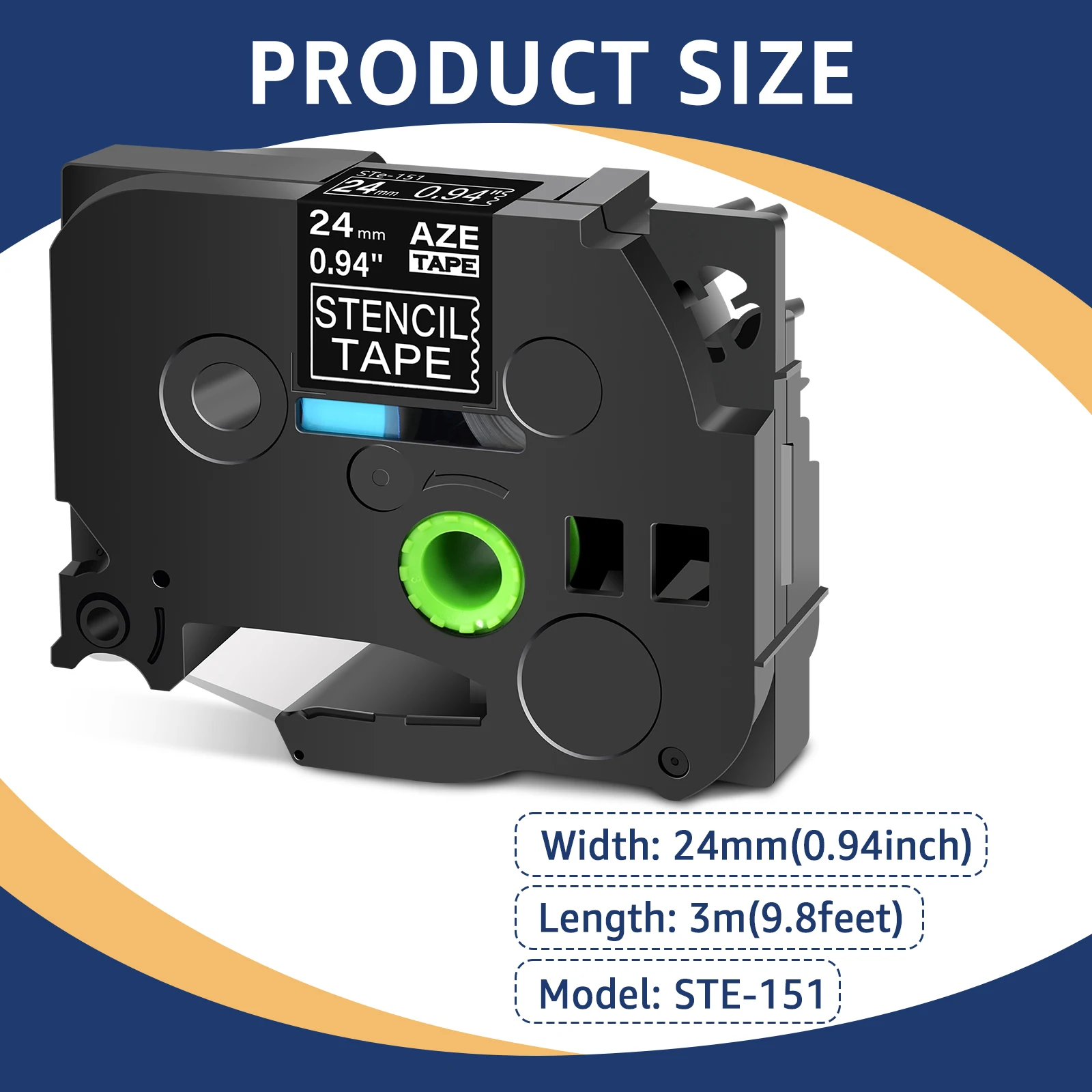 10 шт. неламинированная лента для трафарета черная прозрачная 24 мм * 3 м