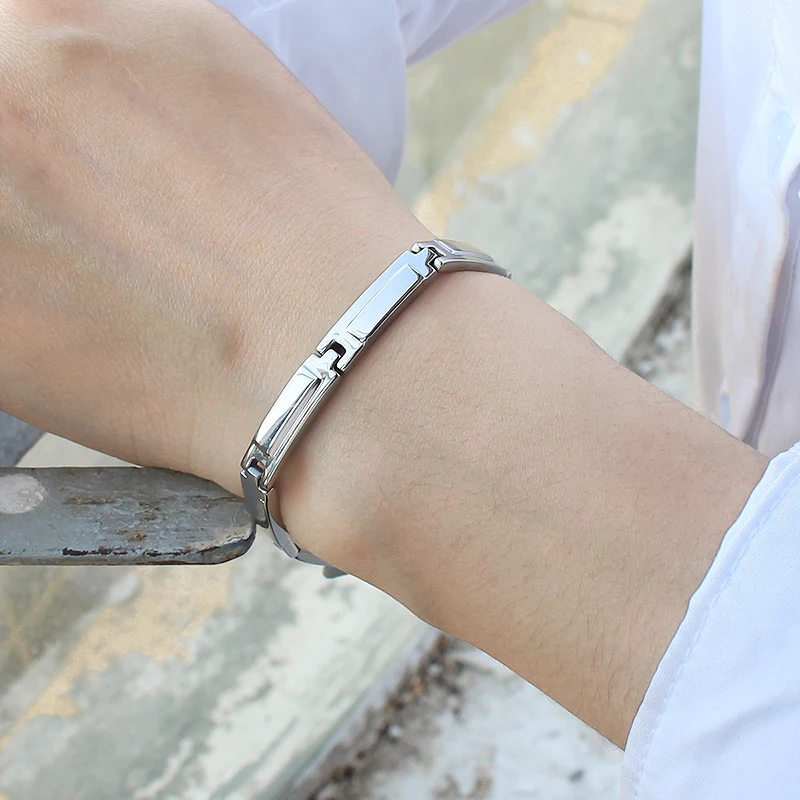 Promotion 23cm stainless steel sliver bracelet bangle indian bangles Chain Bracelet 6MM Wholesale Jewelry Gift |