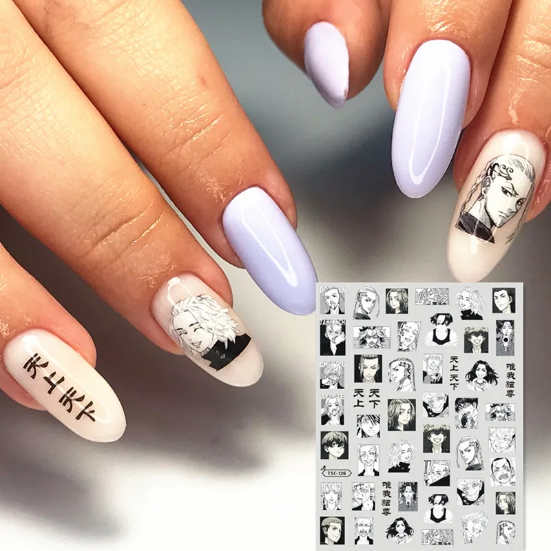 

Anime Tokyo Revengers Design 3D Self Adhesive Decal Slider DIY Decorations Tools Nail Sticker TSC 126 128 137 138