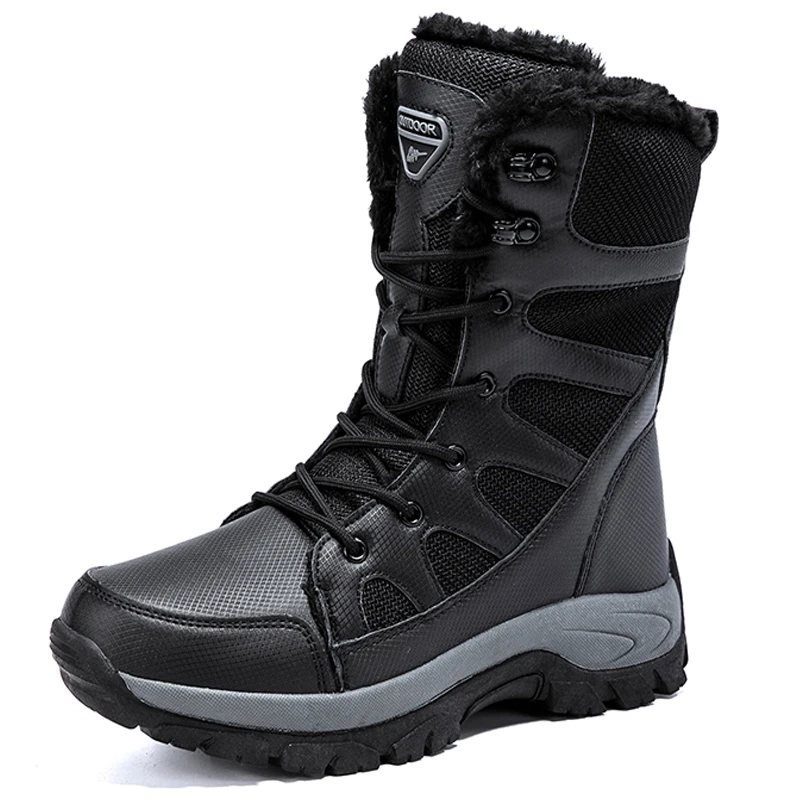 

Men's Snow Boots High Top Winter High Quality Men Shoes 2021 Male Outdoors Warm Anti slip Snow Outdoor Walking Boots Men Shoes