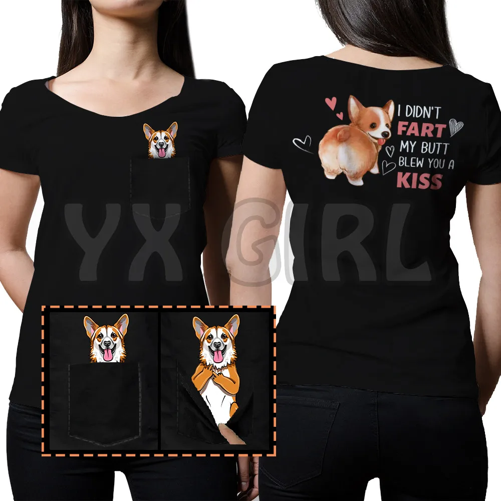 I Didn't Fart Corgi  3D All Over Printed T Shirts Funny Dog Tee Tops shirts Unisex