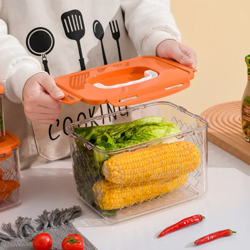 

Контейнер для хранения в холодильнике, контейнер для морозильной камеры пищевого класса с ручкой, прозрачный бытовой пластиковый герметич...