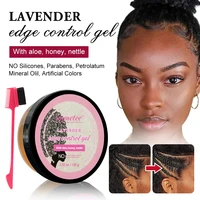 100g womens lavender hair styling wax cream hair edge control gel strong hold hair oil wax cream with brush anti frizz broken