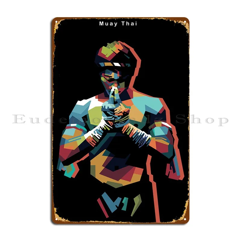 

Металлический знак Muay Thai, настенная пещера, кинотеатр, роспись, гараж, персонаж, жестяной знак, плакат