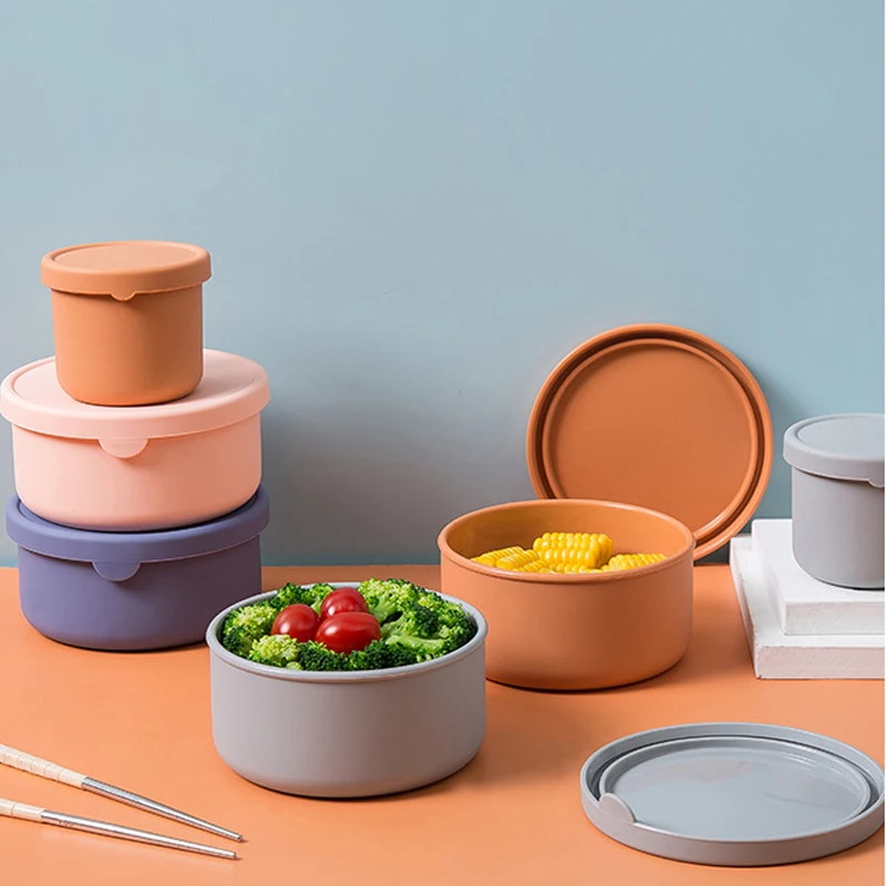 

Ланч-бокс с крышкой для сохранения свежести, чашка для разогрева микроволновой печи, контейнер для хранения, силиконовый контейнер для заморозки фруктов, овощей, бэнто, банка для кемпинга и пикника