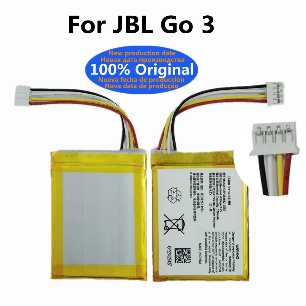 

Новинка, GSP383562 750 мАч, динамик, Оригинальная батарея для JBL Go 3 Go3 G03, перезаряжаемая батарея Bluetooth, батарея, номер отслеживания