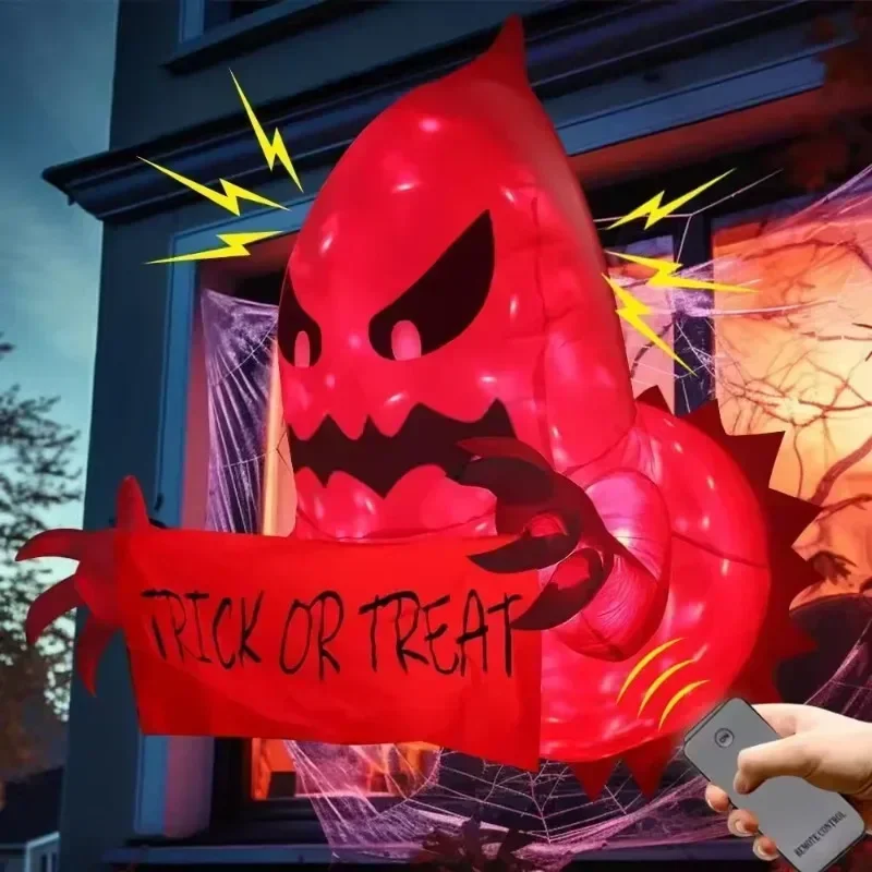 Надувной призрак выходящий из окна выдувной проектор декор для внутреннего