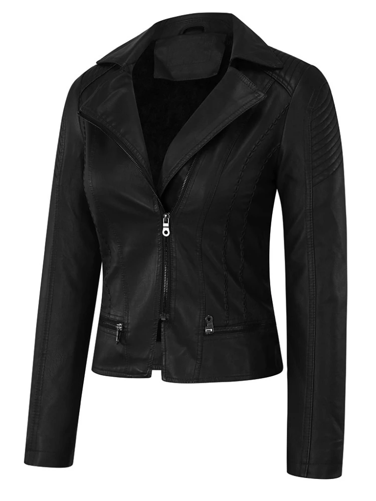 New women's plush leather jacket N2