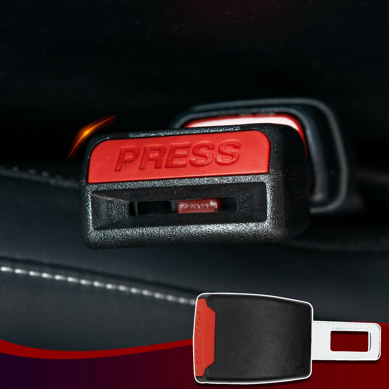 

11cm Universal Seat Belt Extender Extension Clip Car Safety Seatbelt Buckle Socket Lock Plug Insert Alarm Stop Stopper Styling