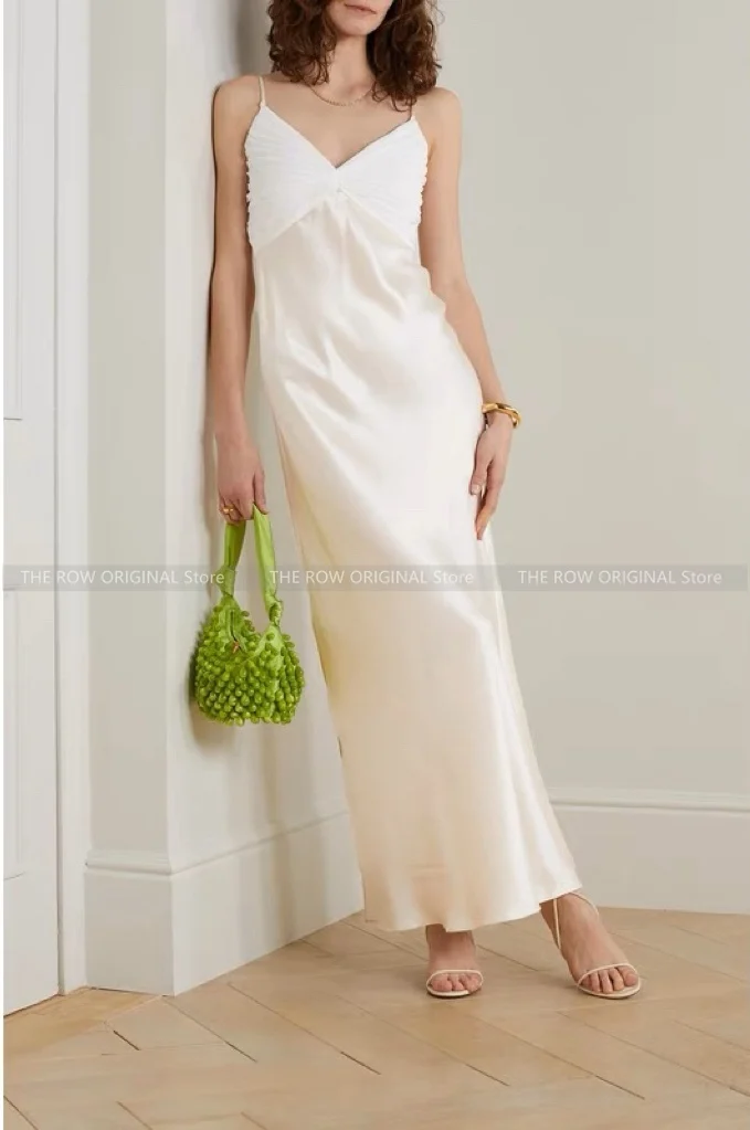 

Женское плиссированное платье без бретелек, длинное плиссированное платье составного кроя с регулируемыми бретельками и лямкой на шее, лето 23