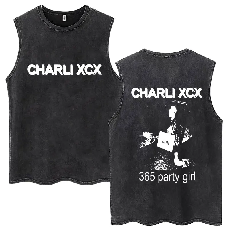 Футболка Charli Xcx 365 вечерние Girl Brat Album Мужская Женская футболка готика Харадзюку