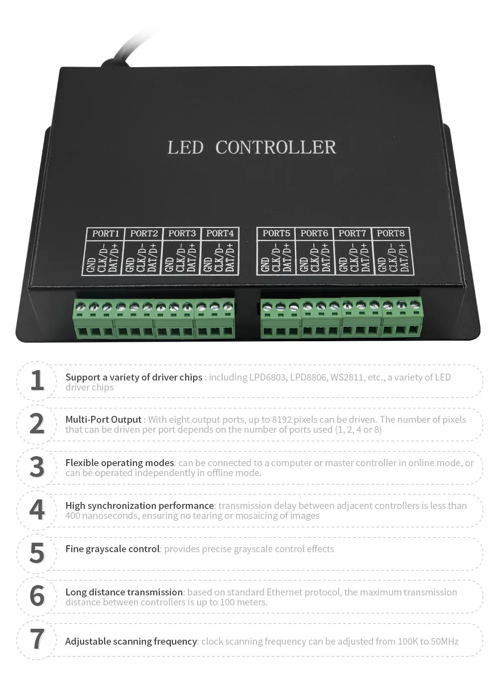 RGB SK6812 WS2812 Матрица Dream цветная полоса Диммер H801TC H802RA H803TC DMX512 Главные контроллеры