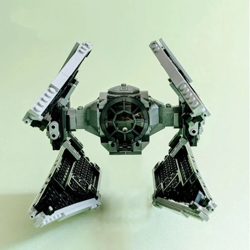 

NEW MOC Space Wars Tie Interceptor Building Block Model White Fighter Wing Bomber Bricks for 75300 Imperial TIE Fighter Toys