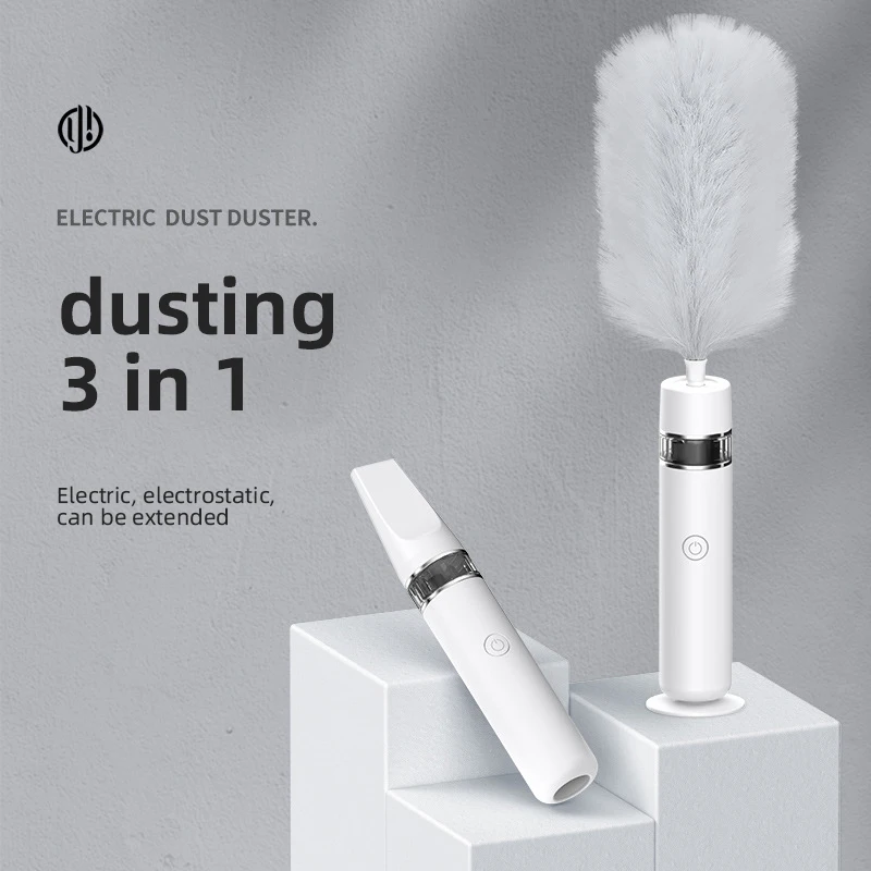 

Household Cleaning Tools Feather Dry Cleaning Brush Rechargeable Duster Electric Spin Scrubber Rotate Sofa Dust Cleaner Remover