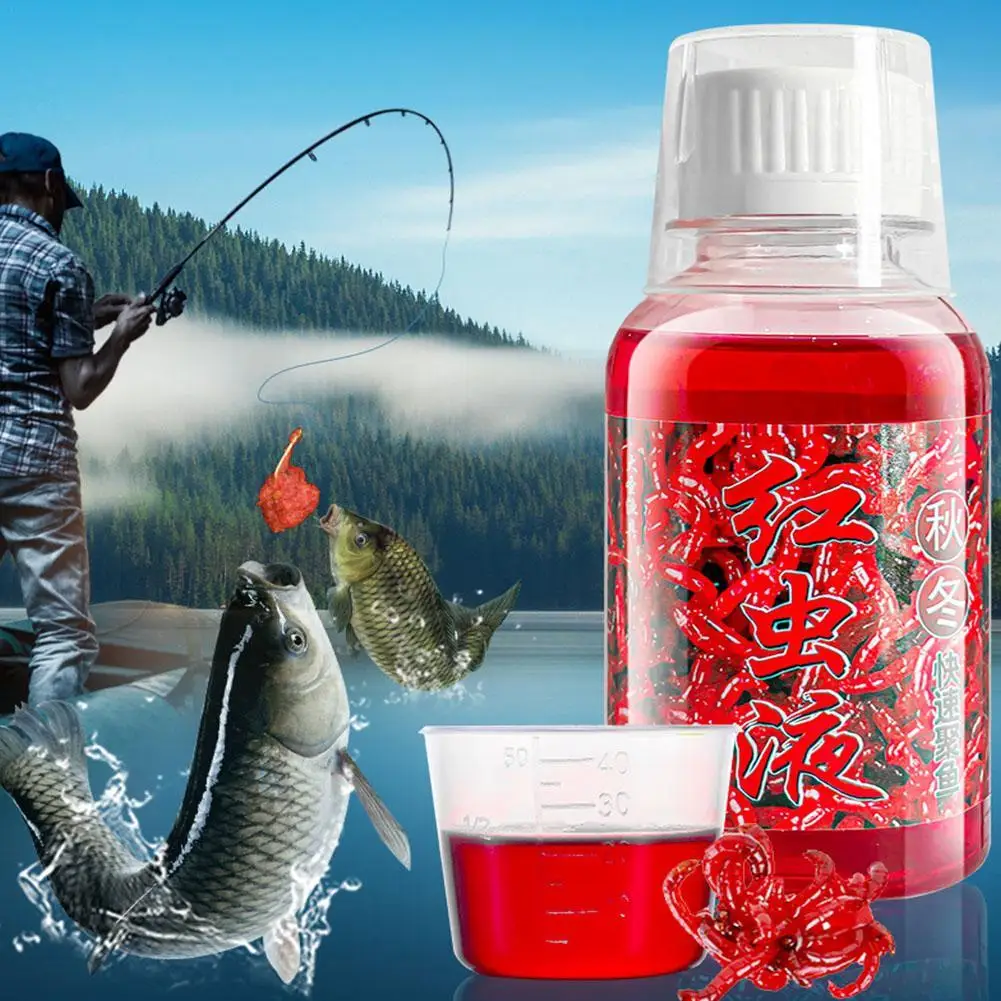 

1pcs Fishing Lures Attractant Concentrated Red Worm Fish Liquid Attractant Flavoured Fishing Bait Additive Baits