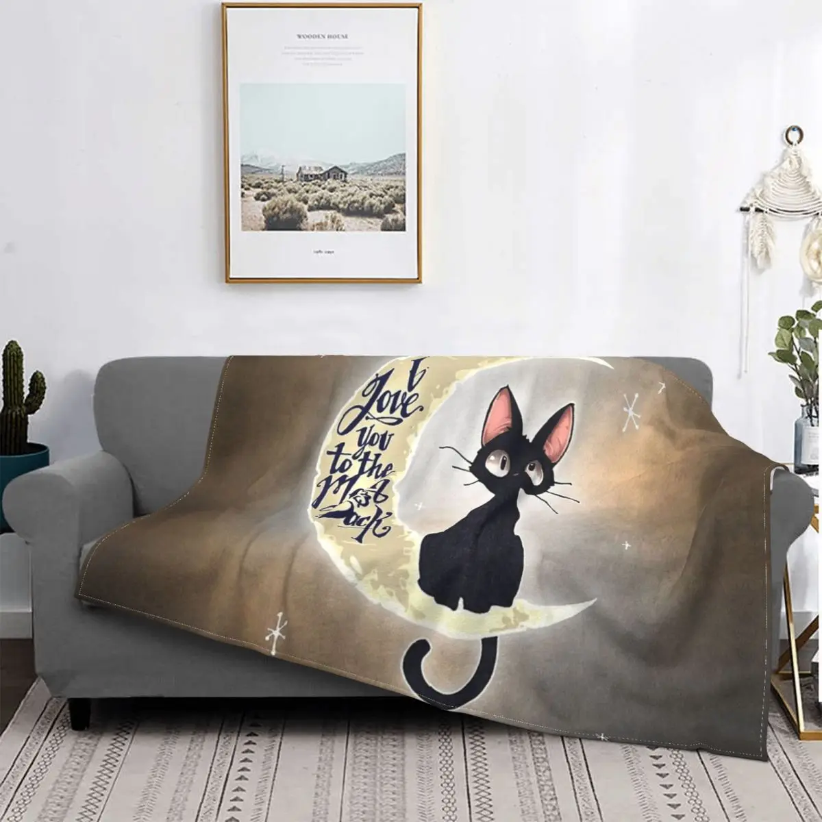 

Ultra-Soft Fleece Black Cat Throw Blanket for Bed Office Sofa Quilt Warm Flannel Mid Century Modern 3 Parisian Kitten Blankets