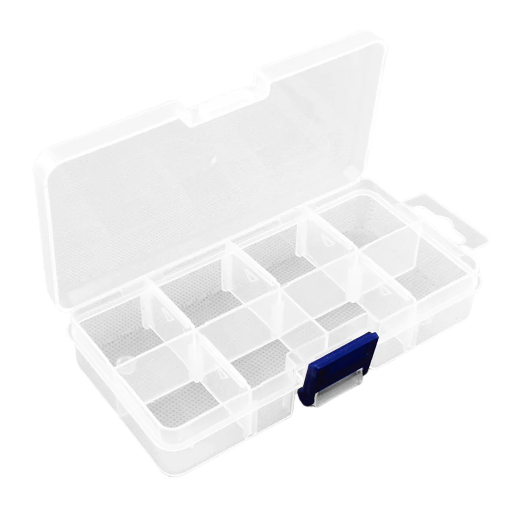 

Box Organizer Jewelry Plastic Clear Storage Transparent Grids Tackle Compartments Craft Case Grid Nail Container Bead Beads