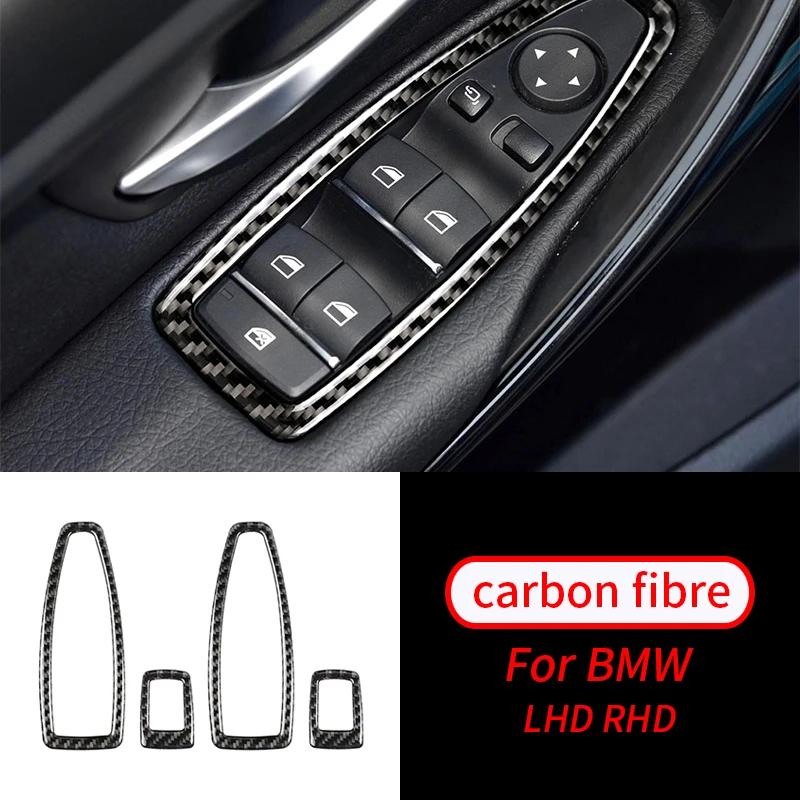 

For BMW 3 Series F30 F31 13-18 & 4 Series 4dr F36 14-19 & 3GT F34 14-17 Real Carbon Fiber Window Lift Frame Cover Trim