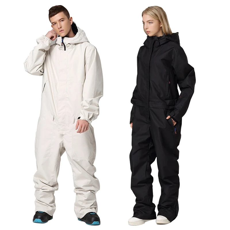 2022 Winter Sport Women One Piece Snowsuit Hooded Man Skiing Jumpsuit Waterproof Female Snowboard Clothes Outdoor Male Overalls
