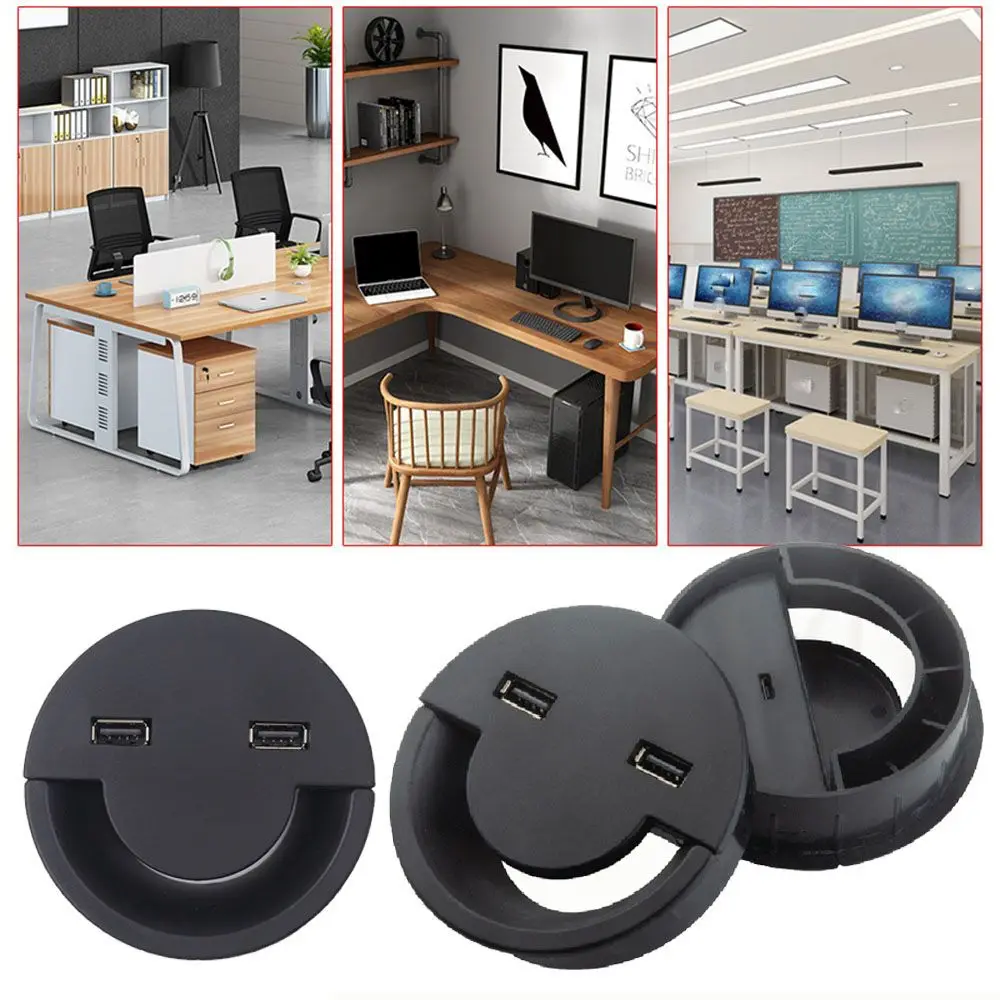 

Round Organizer Cable Clamp Office Buckle Line Wire Hole Cover Line Box Computer Grommet Desk Table Cable Fastener
