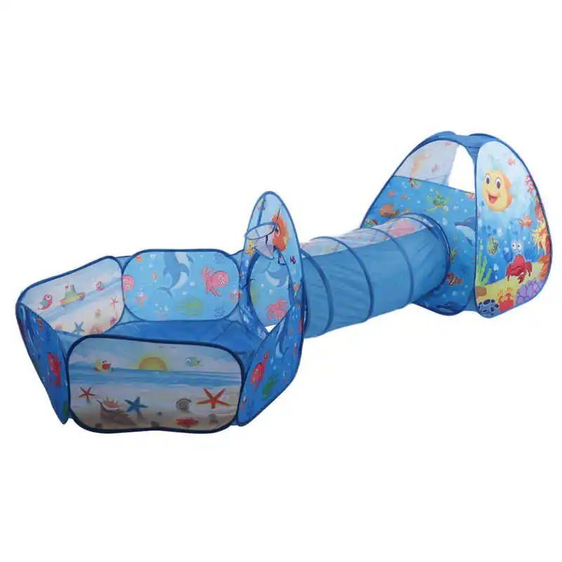 

Kids Play Tent Set 3 In 1 Play Tent Foldable Breathable for Indoor Outdoor Activities