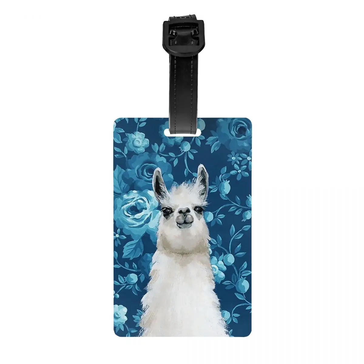 

Бирки для багажа, синий лама, альпака, чемодан, силикагелевые дорожные аксессуары, портативная этикетка, мультяшный стиль, держатель для адр...