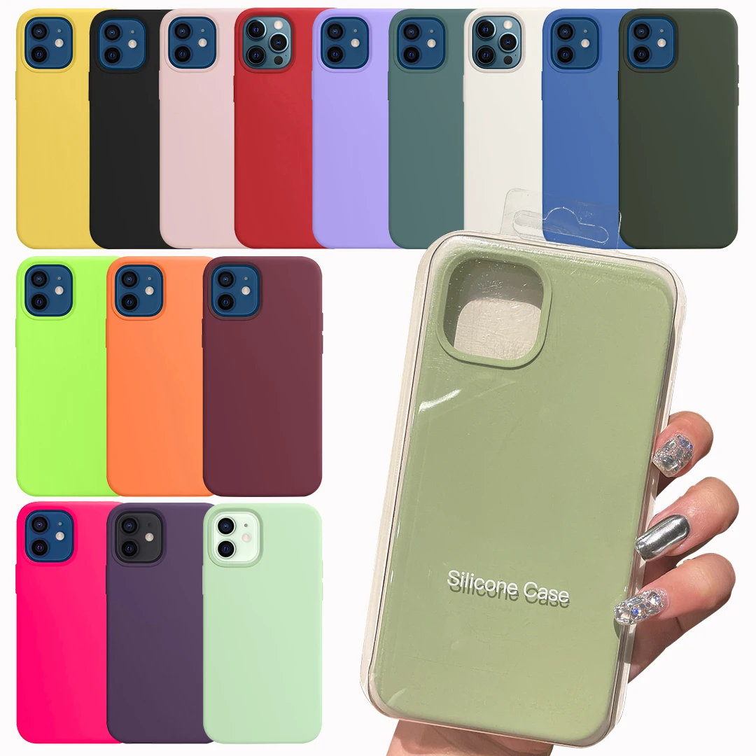 

Luxury Original Official Silicone Case For iPhone 14 12 Pro Max X XR XS Case For Apple iPhone 11 13 Pro Max 7 8 Plus SE 2 Cover