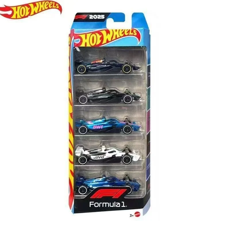 Фото Набор из 10 гоночных болидов Hot Wheels F1: Haas, Red Bull, Aston Martin, Alpine, Ferrari (5 машинок), в подарочной коробке JMM24, литые игрушки, новинки 2026 года №5