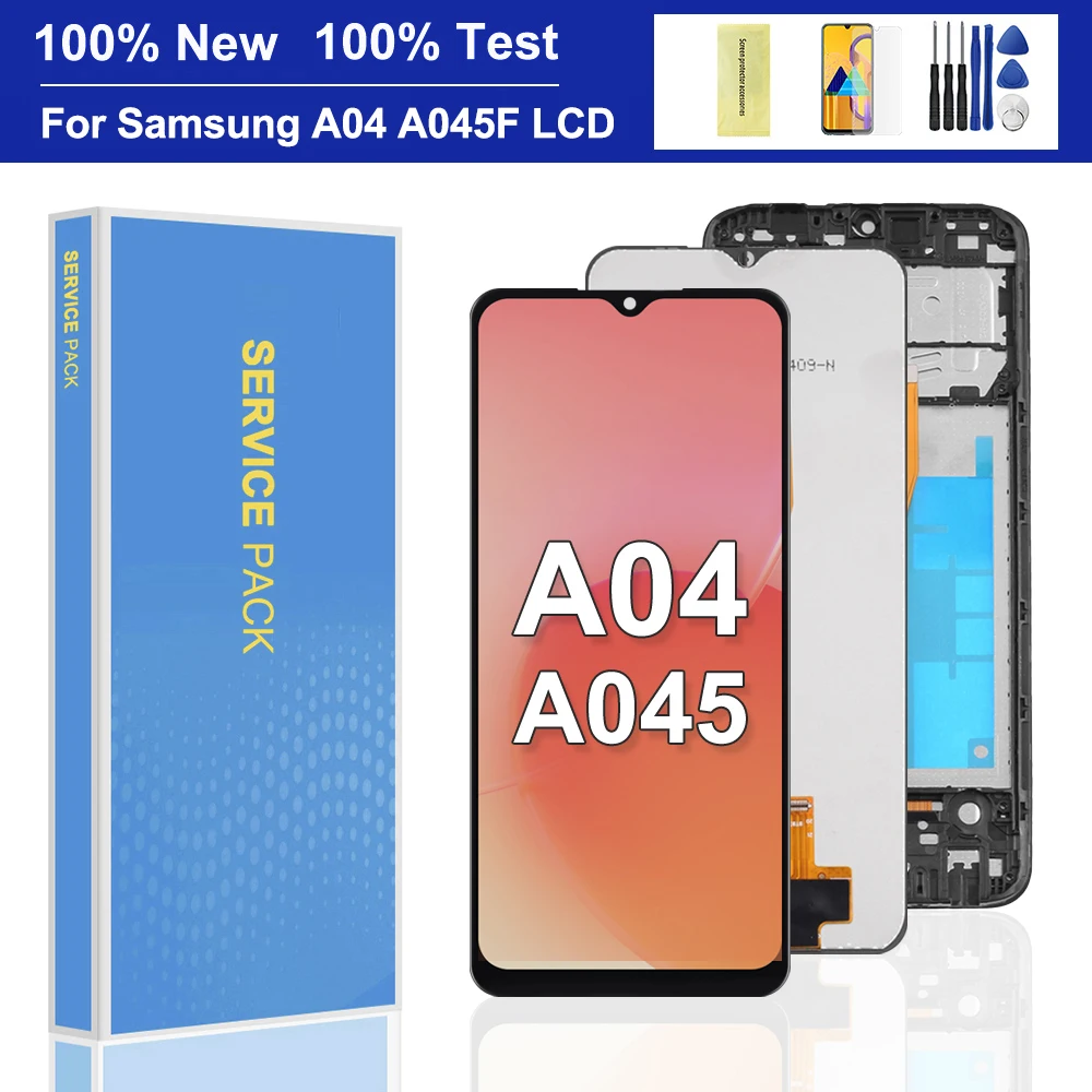 

ЖК-дисплей 6,5 ''для Samsung Galaxy A04, сенсорный экран с дигитайзером для Samsung A045, A045F, A045M, A045F/DS, дисплей с рамкой, оригинал