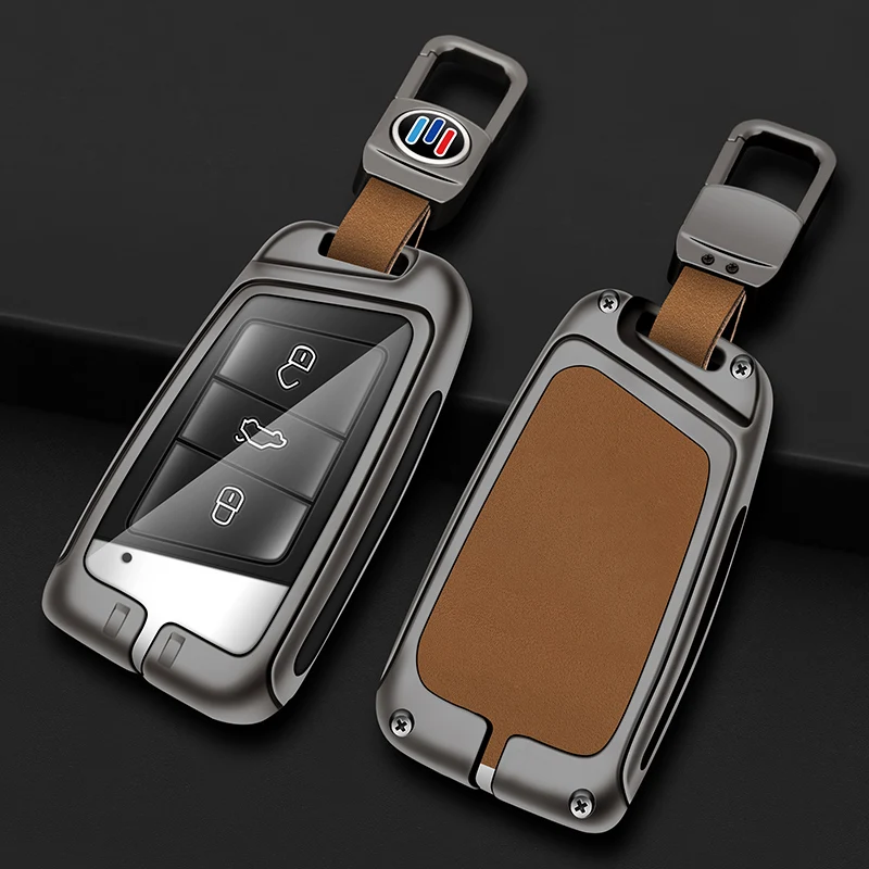 

Zinc Alloy+Leather+TPU Car Remote Key Bag For Volkswagen VW Magotan Passat B8 Golf 8 MK8 For Skoda Octavia Superb A7 For Seat