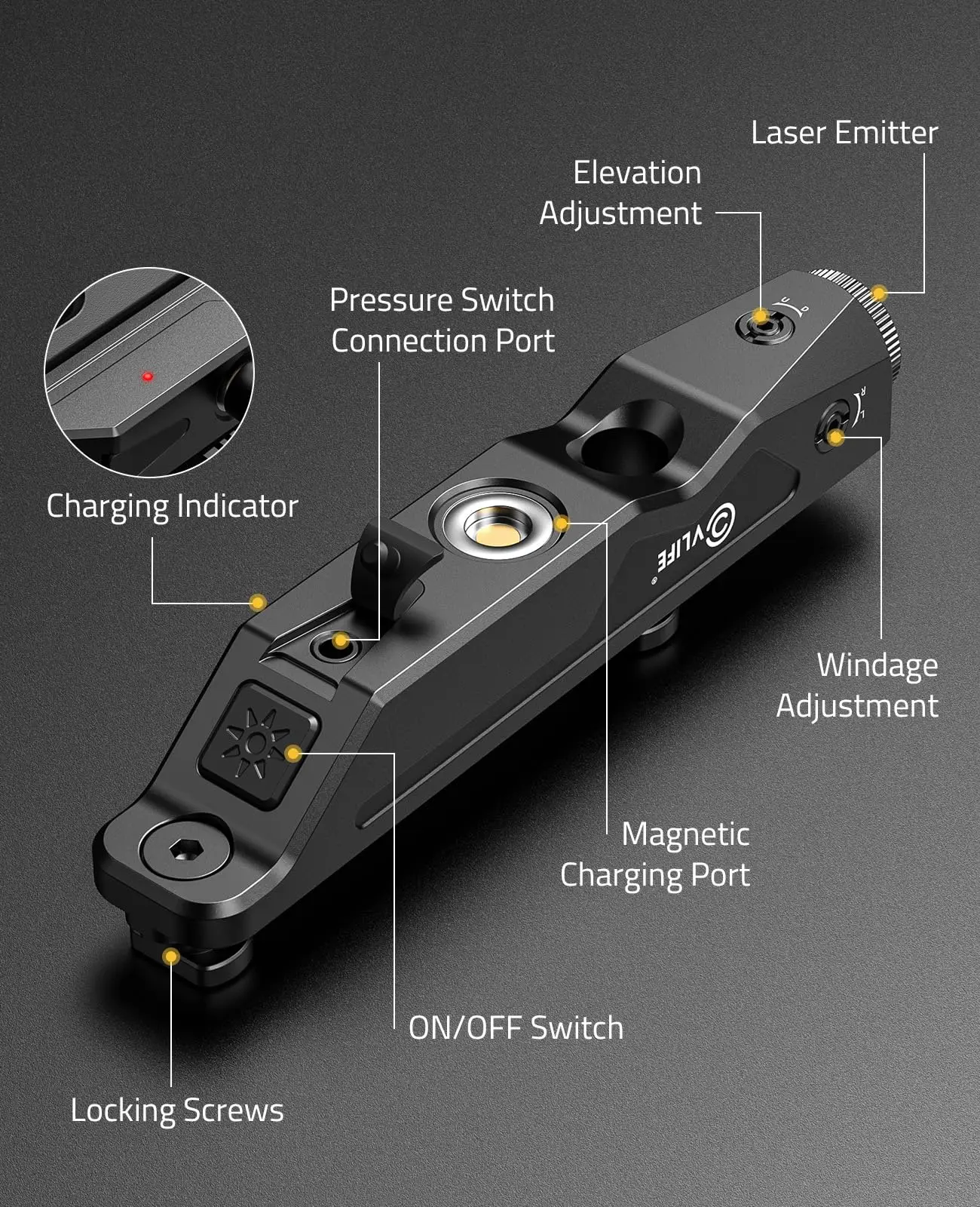 Тактический зеленый лазерный прицел M-Lok Picatinny Rail с магнитной перезаряжаемой