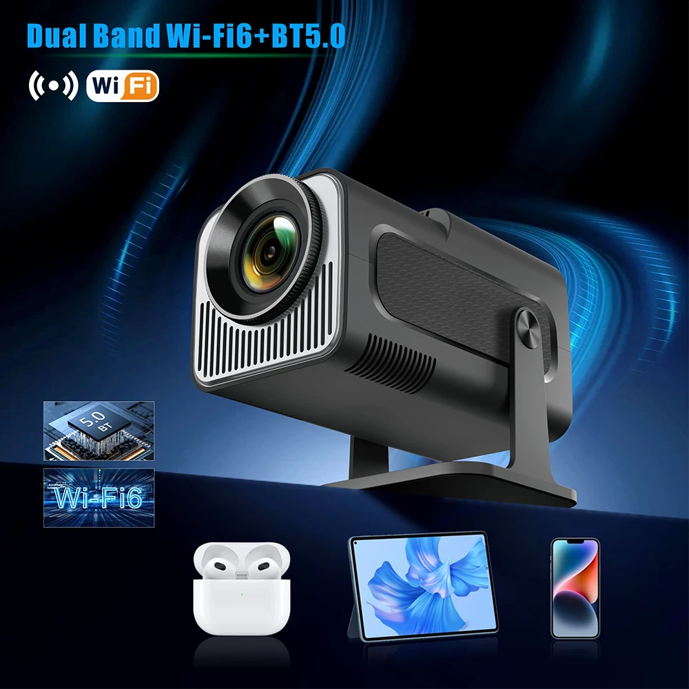 Портативный мини-проектор DITONG HY320Mini 720P Android 11 4K 300ANSI Wi-Fi 6 BT 180
