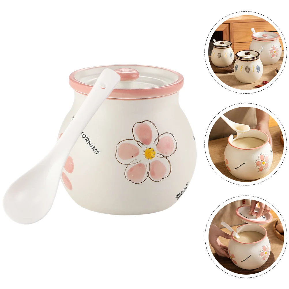

Household Jar Ceramic Condiment Container Chinese Style Lard Holder Ceramic Lard Container