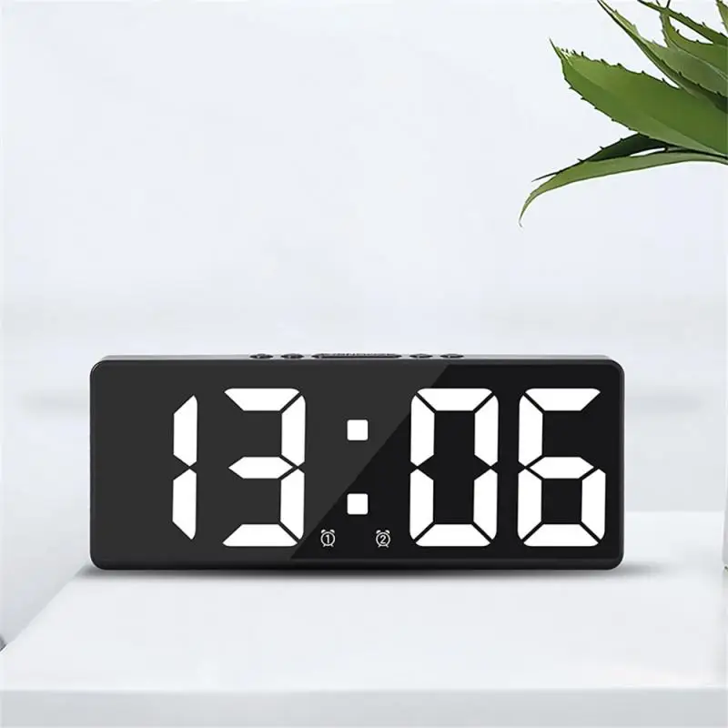Digital Alarm desk Clock for A Bedroom LED with Temperature Electronic Table Date Display Large Screen Home Decor