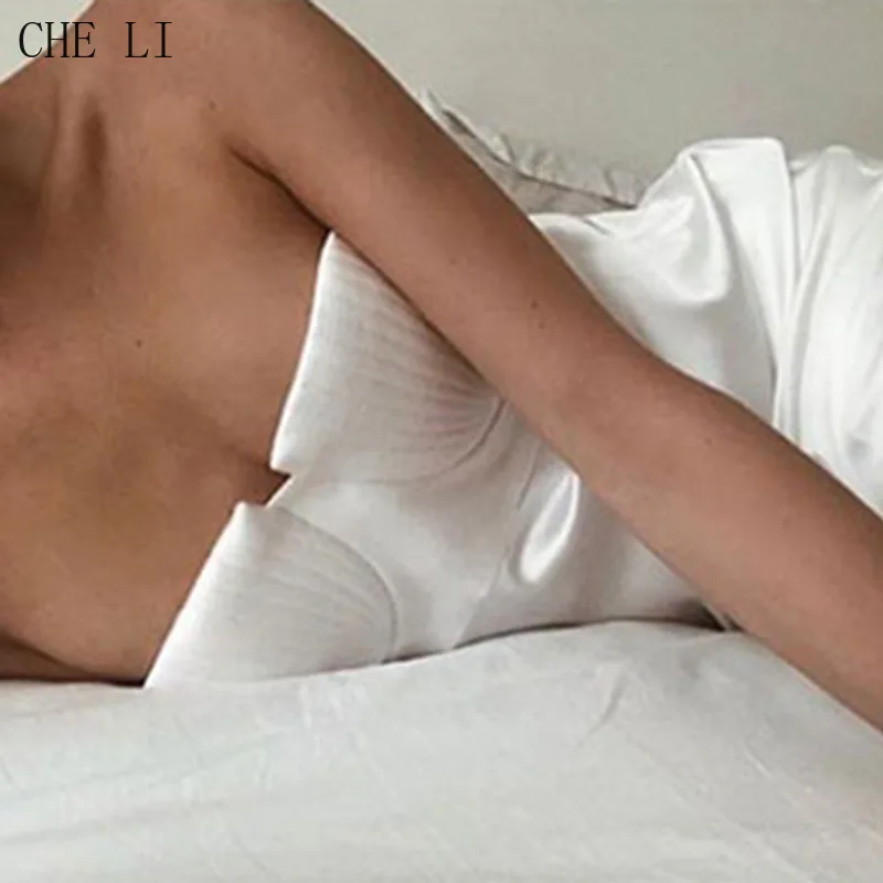 

European and American Sexy Dress Women's Summer Hot Sale Shell Wrap Chest Strap Sexy Backless Slim Solid Color Strap Skirt