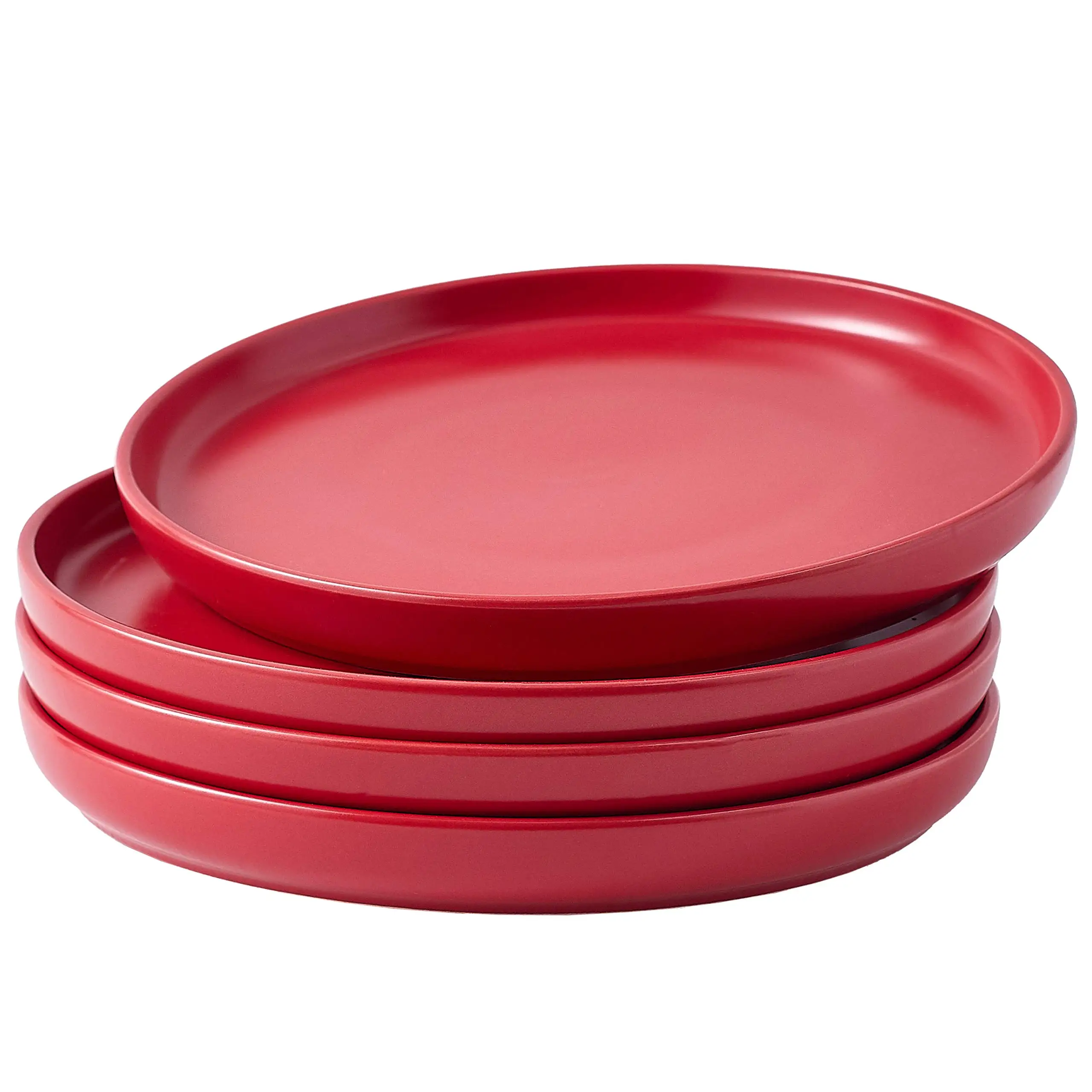 

Set of 4 Elegant Matte 8 Round Ceramic Restaurant Serving Dinner Plates