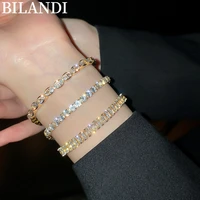 bilandi trendy jewelry delicate geometric bracelet popular design high quality aaa zircon bracelet for women gifts