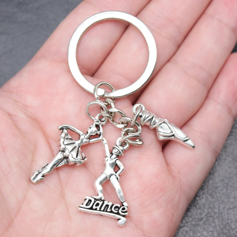 

I Love To Dance Dancer Ballet Shoes Girl Stainless Steel Keyring Charms Women Jewelry Accessories Pendant Gifts Fashion
