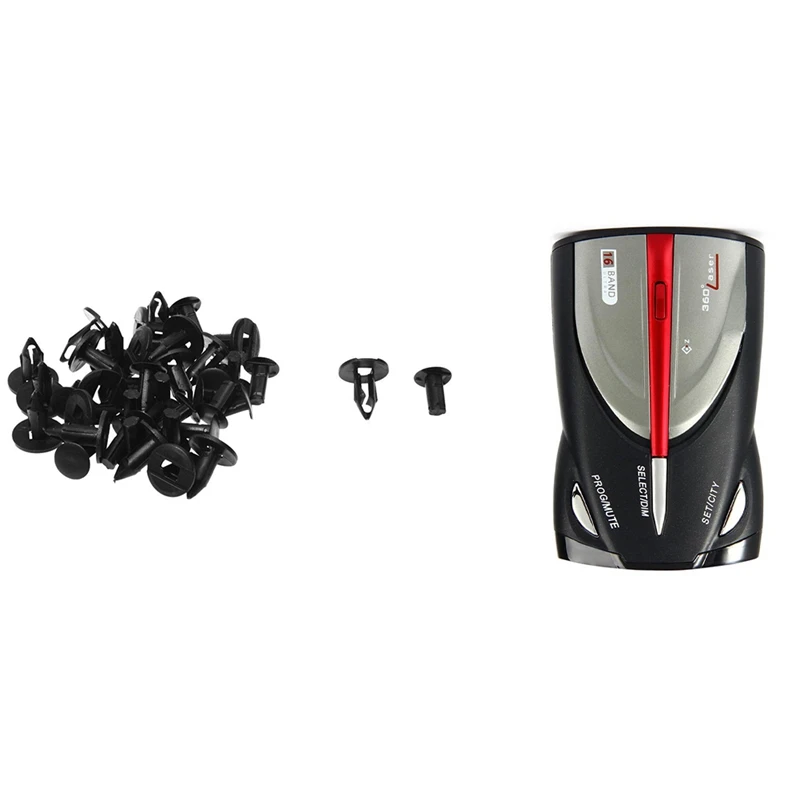 

20 Pcs 8Mm Hole Plastic Push Screw Rivet With 16-Band Car Speed Gps Voice Alert Radar Detector