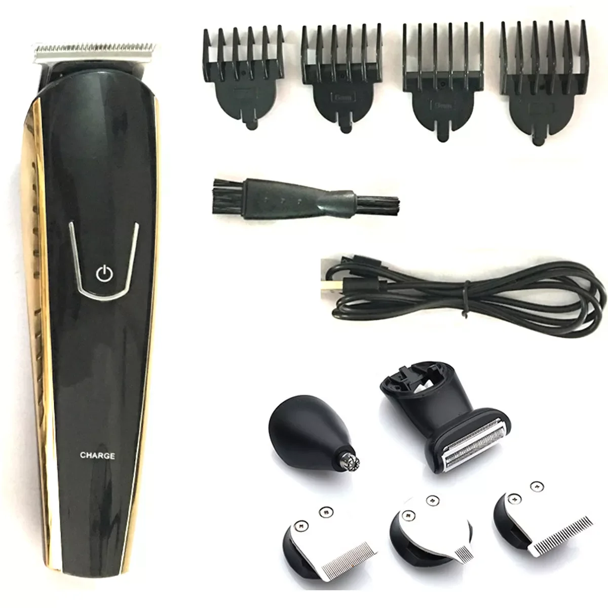 

NEW2023 5-in-1 Rechargeable Trimmer Kit USB Hair Clipper Beard Nose Hair Trimmer Shaver Set with Storage Base