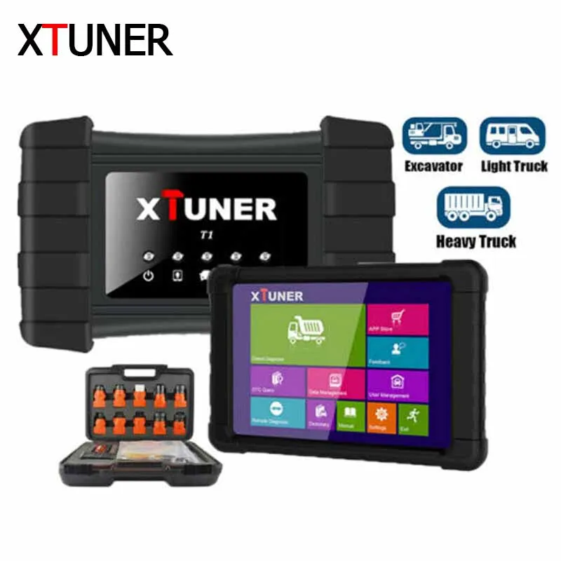 Xtuner T1 OBD2 Automotive Scanner Heavy Duty Truck Airbag ABS DPF Auto Scanner Tablet Diesel Truck Diagnostic Tools