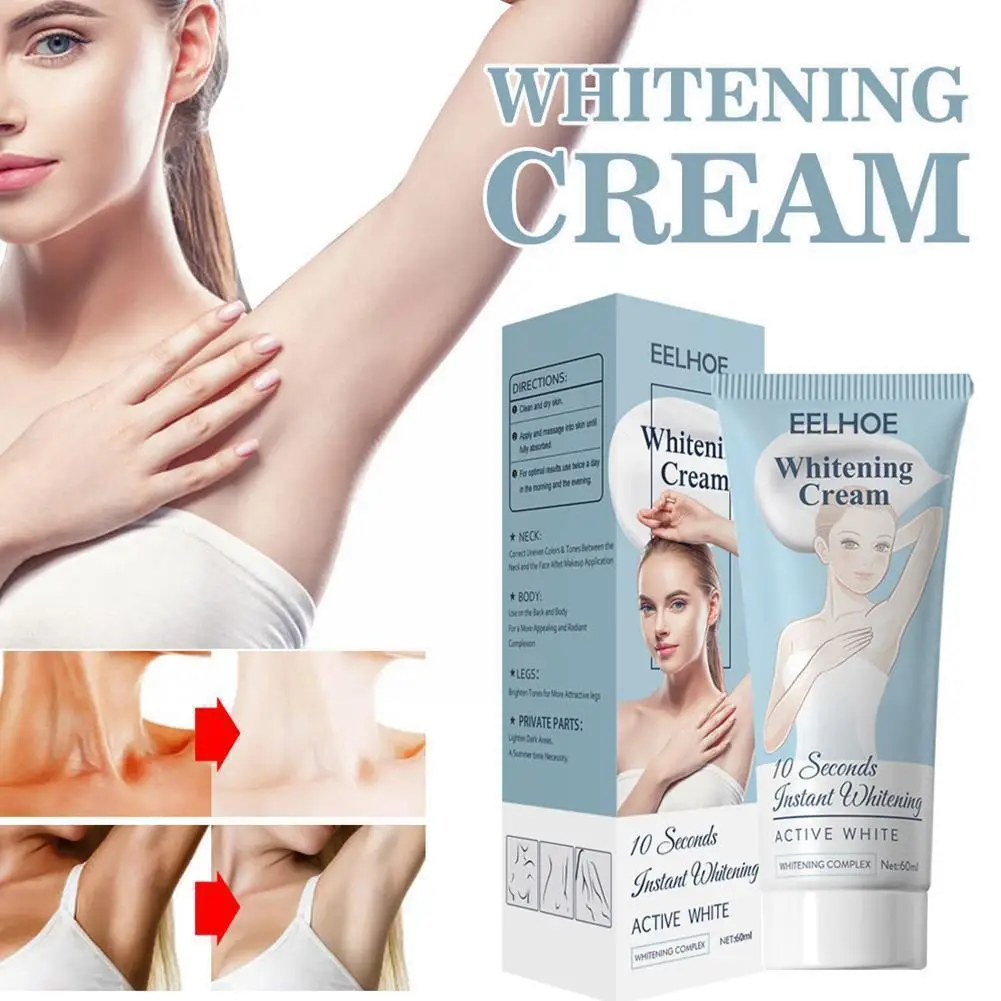 

65g Underarm Armpit Whitening Cream Brighten Skin Moisturize Concealer Legs Private Body Knees Whitening Parts Cream H5N6
