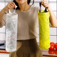 home storage grocery bag holder wall mount plastic bag holder dispenser hanging trash garbage bag kitchen garbage organizer