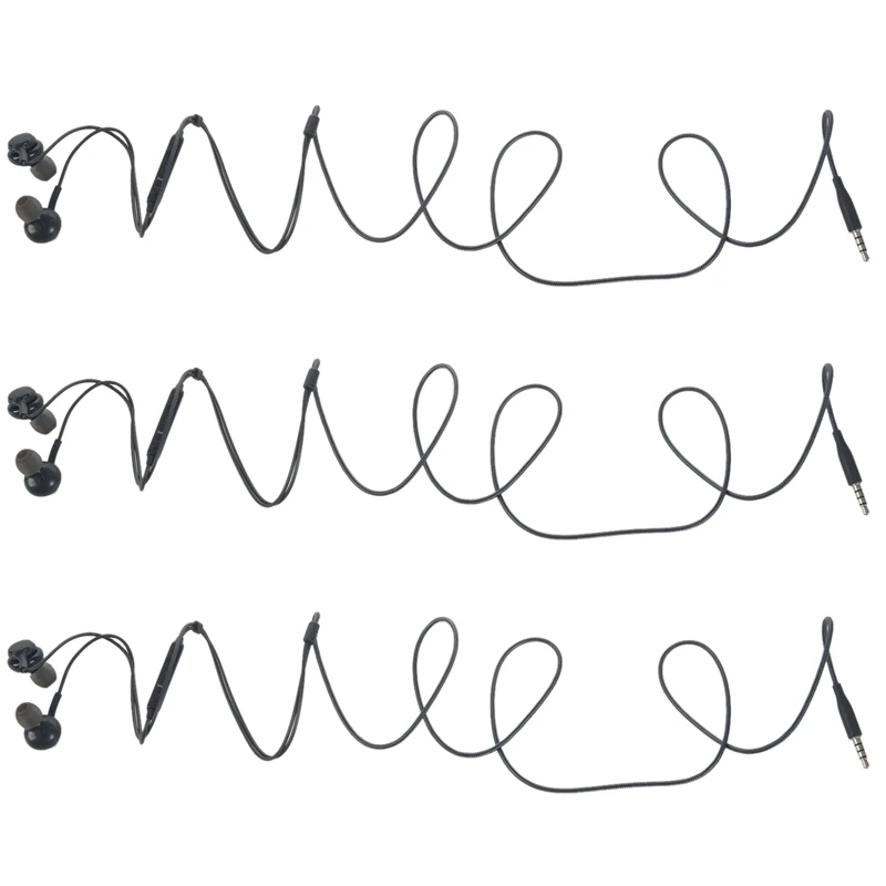 

3X 3.5mm Jack In-Ear Earphones Super Clear Ear Buds Low Bass Earphone Noise Earbud Headset with Mic for Android System