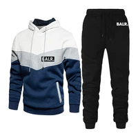 mens fashion casual sportswear letter hoodie sweatpants autumn winter outdoor sports suit large size outdoor warm suit