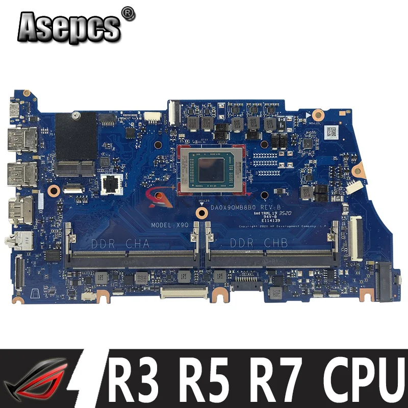 

X9Q DA0X9QMB8D0 Motherboard with R3 R5 R7 AMD CPU DDR4 For HP Probook 455 G8 445 G8 Laptop Motherboard Mainboard